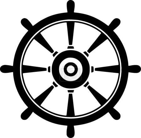 Timón - logo minimalista y plano - ilustración vectorial