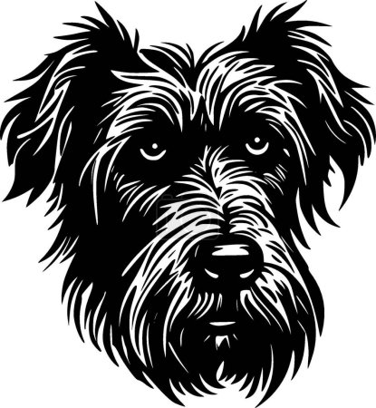 Ilustración de Terrier escocés - icono aislado en blanco y negro - ilustración vectorial - Imagen libre de derechos