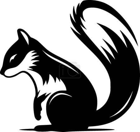 Illustration for Skunk - black and white isolated icon - vector illustration - Royalty Free Image
