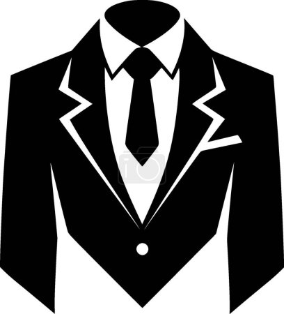 Suit - black and white vector illustration