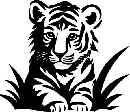 Tiger - minimalist and simple silhouette - vector illustration