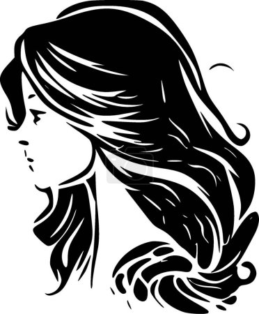 Illustration for Women - black and white isolated icon - vector illustration - Royalty Free Image