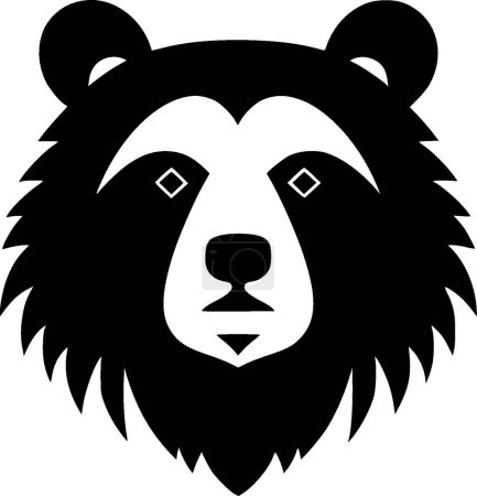 Bear - black and white vector illustration