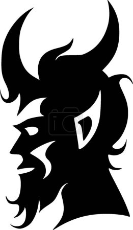 Beast - black and white isolated icon - vector illustration