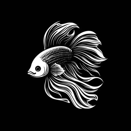 Betta Fisch - minimalistische und einfache Silhouette - Vektorillustration