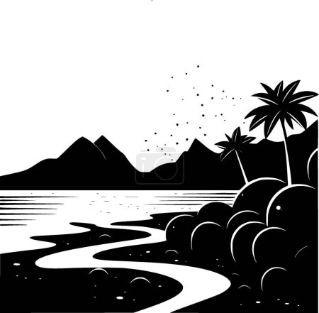Ilustración de Fondo de playa - logo minimalista y plano - ilustración vectorial - Imagen libre de derechos