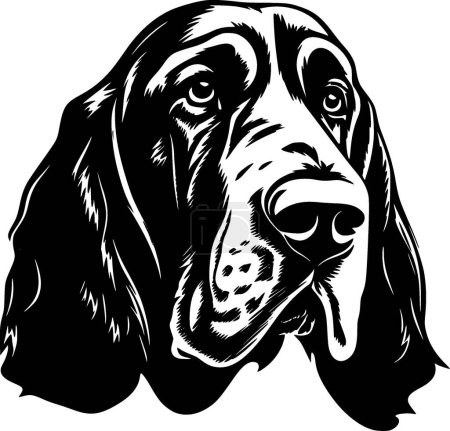 Bloodhound - Schwarz-Weiß-Ikone - Vektorillustration