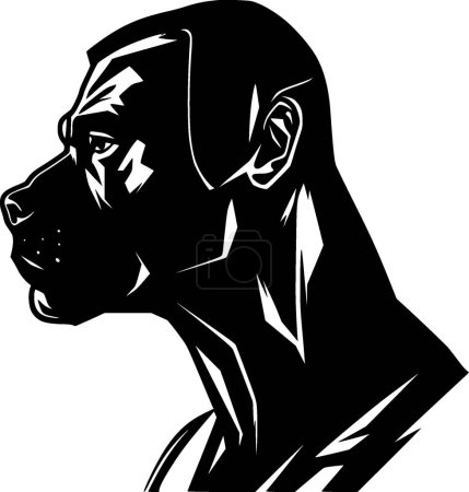 Boxer - minimalist and simple silhouette - vector illustration