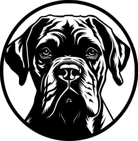 Boxer icône isolée noir et blanc illustration vectorielle