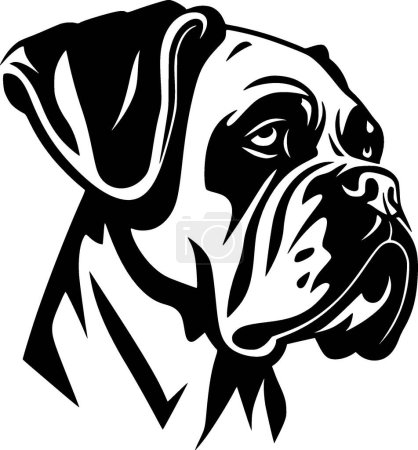 Boxer dog - logo minimalista y plano - ilustración vectorial