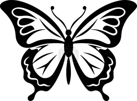 Téléchargez les illustrations : Papillon - silhouette minimaliste et simple - illustration vectorielle - en licence libre de droit