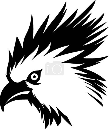Illustration for Cockatoo - black and white isolated icon - vector illustration - Royalty Free Image