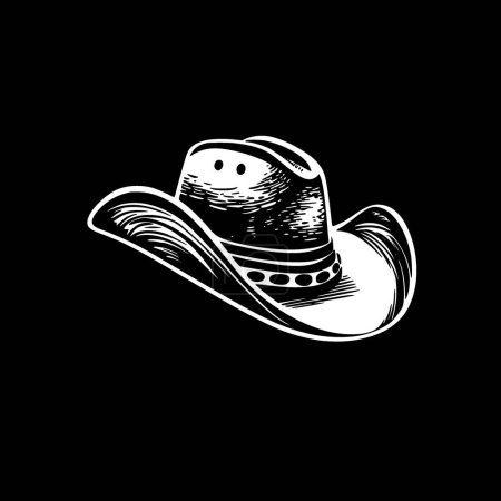 Cowboy hat - minimalist and simple silhouette - vector illustration