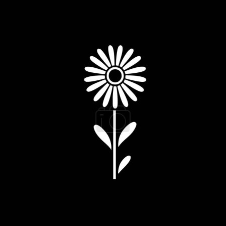 Daisy - black and white vector illustration