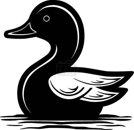 Illustration for Duck - black and white isolated icon - vector illustration - Royalty Free Image