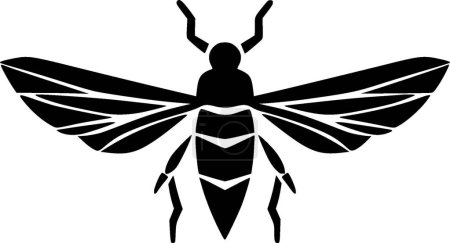 Fly - Isoliertes schwarz-weißes Symbol - Vektorillustration