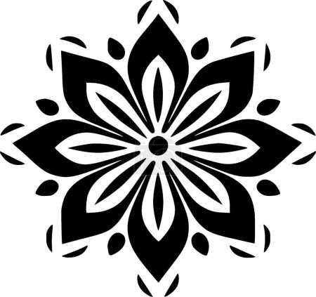 Illustration for Mandala - black and white vector illustration - Royalty Free Image