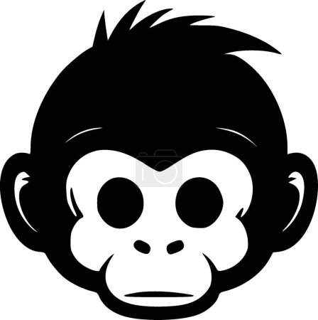 Monkey - minimalist and simple silhouette - vector illustration