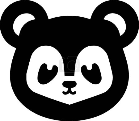 Panda - minimalist and flat logo - vector illustration