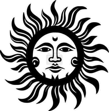 Sun - minimalist and flat logo - vector illustration