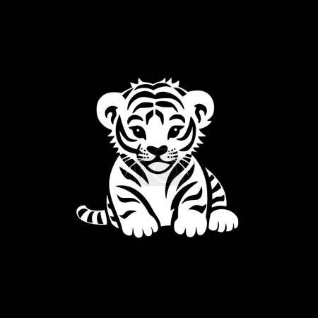 Illustration for Tiger baby - minimalist and flat logo - vector illustration - Royalty Free Image