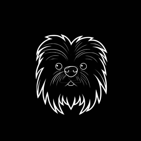 Affenpinscher - illustration vectorielle en noir et blanc