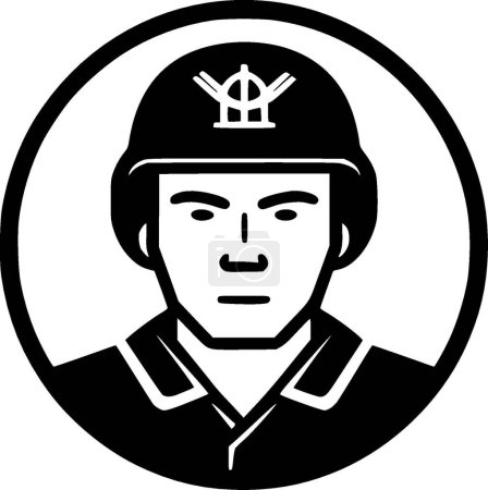 Armée - logo minimaliste et plat - illustration vectorielle