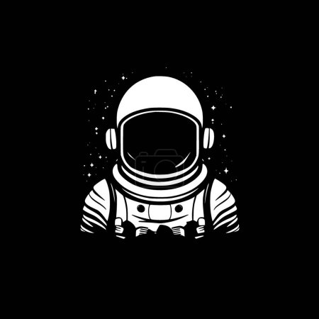 Astronaut - black and white vector illustration