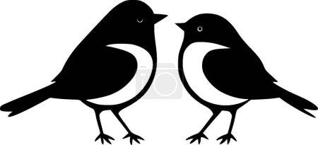 Birds - minimalist and simple silhouette - vector illustration