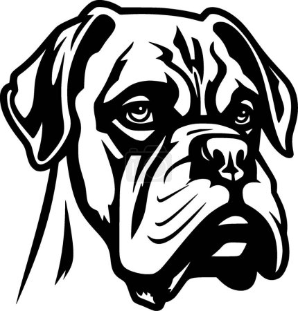 Boxer dog - minimalist and flat logo - vector illustration
