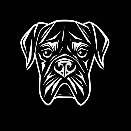 Boxer chien - logo plat et minimaliste - illustration vectorielle