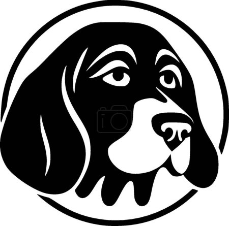 Illustration for Dog - black and white isolated icon - vector illustration - Royalty Free Image