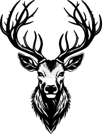 Elk - minimalist and flat logo - vector illustration