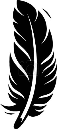 Feather - black and white isolated icon - vector illustration