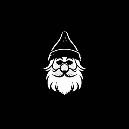 Gnome - black and white isolated icon - vector illustration