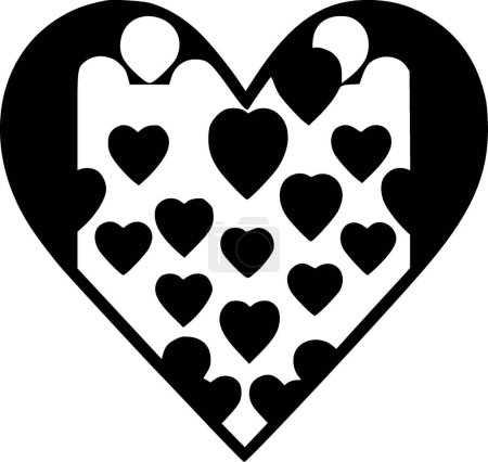 Hearts - minimalist and simple silhouette - vector illustration
