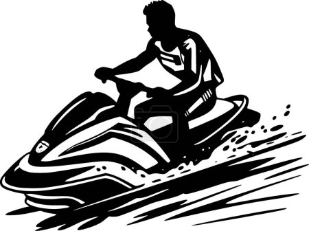 Ilustración de Jet ski - silueta minimalista y simple - ilustración vectorial - Imagen libre de derechos