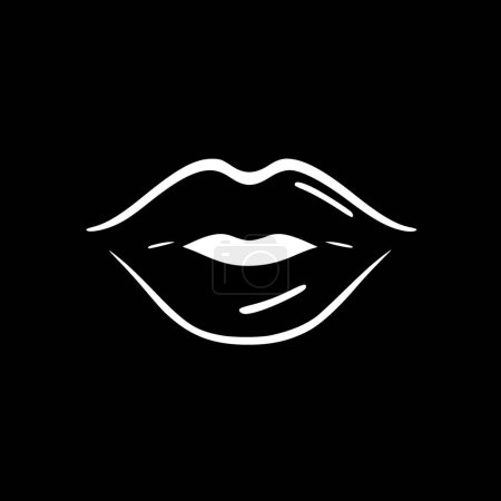 Lips - minimalist and simple silhouette - vector illustration