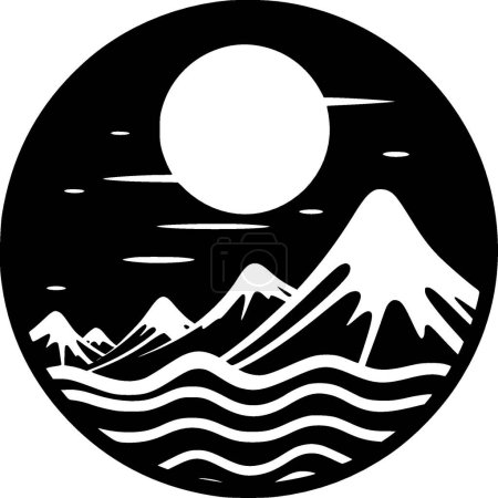Océano - logo minimalista y plano - ilustración vectorial