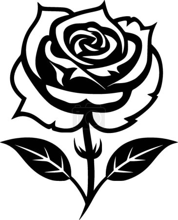 Ilustración de Rose - ilustración vectorial en blanco y negro - Imagen libre de derechos