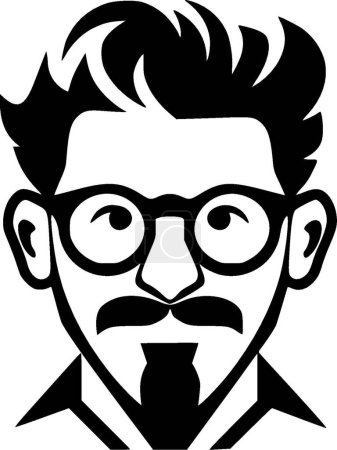 Profesor - icono aislado en blanco y negro - ilustración vectorial