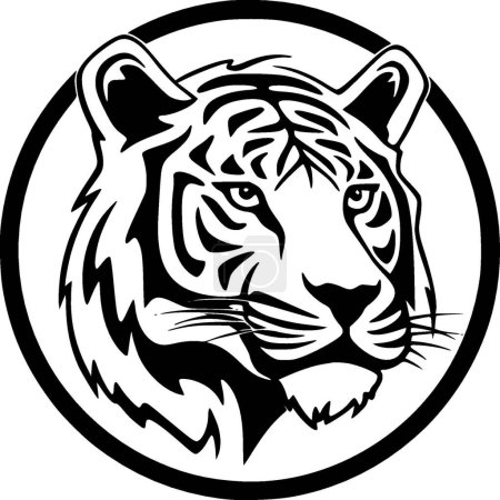 Tiger - minimalist and flat logo - vector illustration