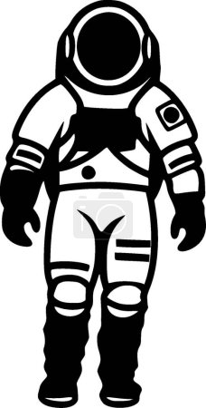 Astronaut - schwarz-weiße Vektorabbildung