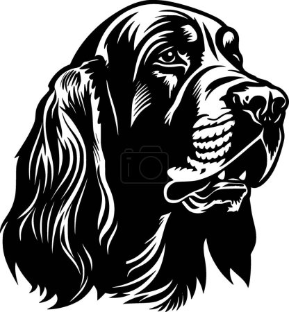 Bloodhound - black and white isolated icon - vector illustration