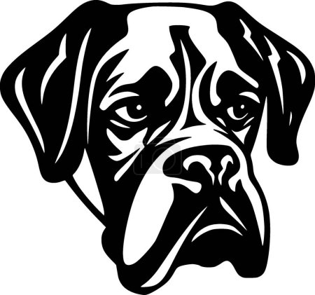 Boxer chien - silhouette minimaliste et simple - illustration vectorielle