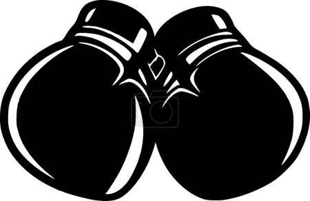 Boxing gloves - black and white isolated icon - vector illustration