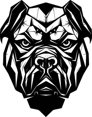 Illustration for Cane corso - black and white isolated icon - vector illustration - Royalty Free Image