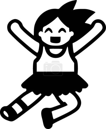 Cheer - black and white isolated icon - vector illustration