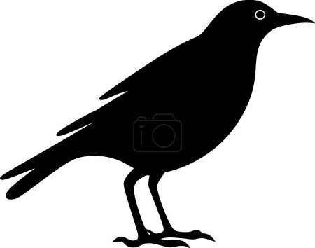 Crow - minimalist and simple silhouette - vector illustration