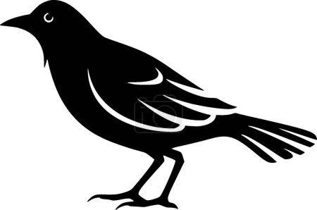 Crow - black and white isolated icon - vector illustration